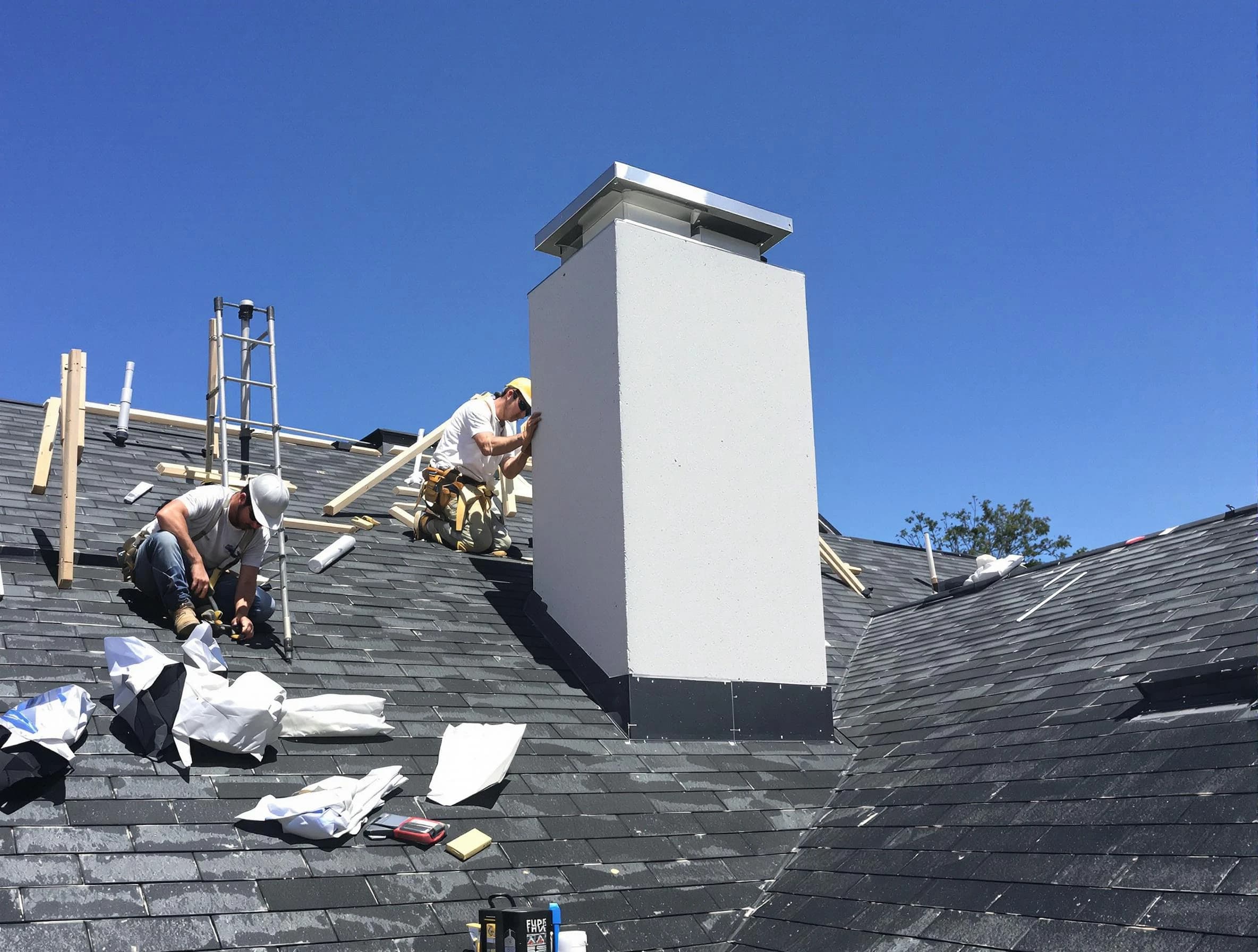 Phoenix Chimney Sweep crew installing a new chimney in Phoenix, AZ