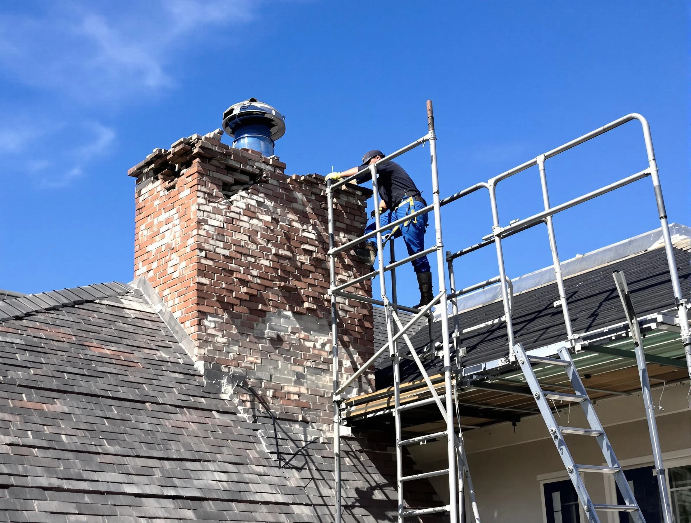 Rebuilding a chimney structure by Phoenix Chimney Sweep in Phoenix, AZ