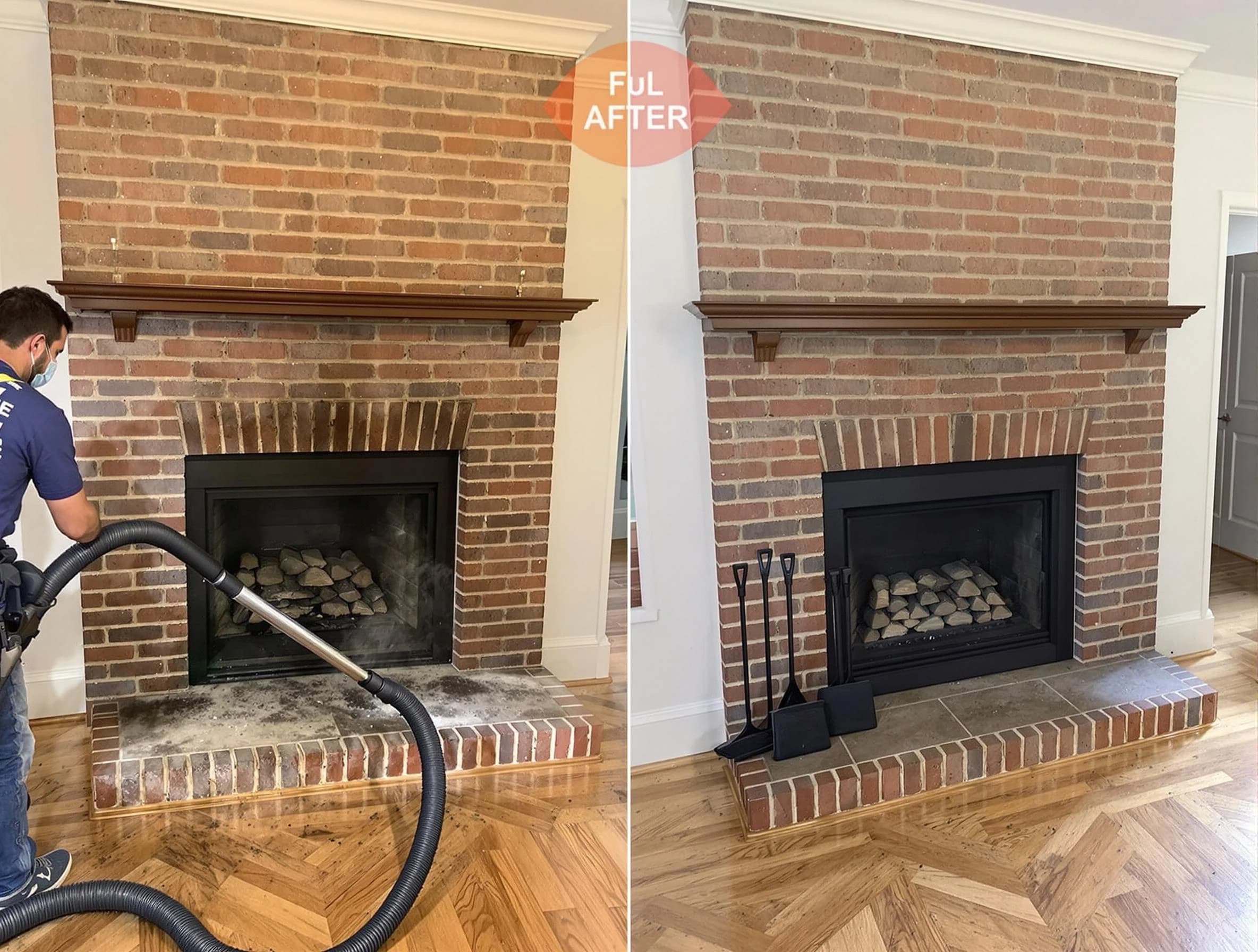 Phoenix Chimney Sweep carefully sanitizing a fireplace in Phoenix, AZ