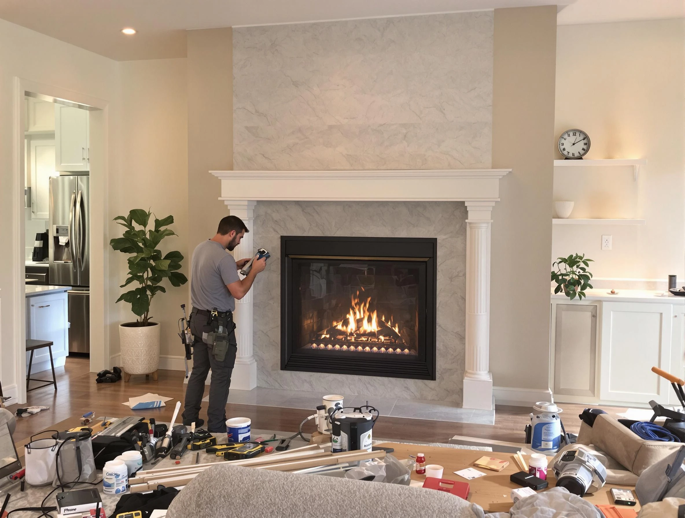 Newly installed fireplace by Phoenix Chimney Sweep in Phoenix, AZ