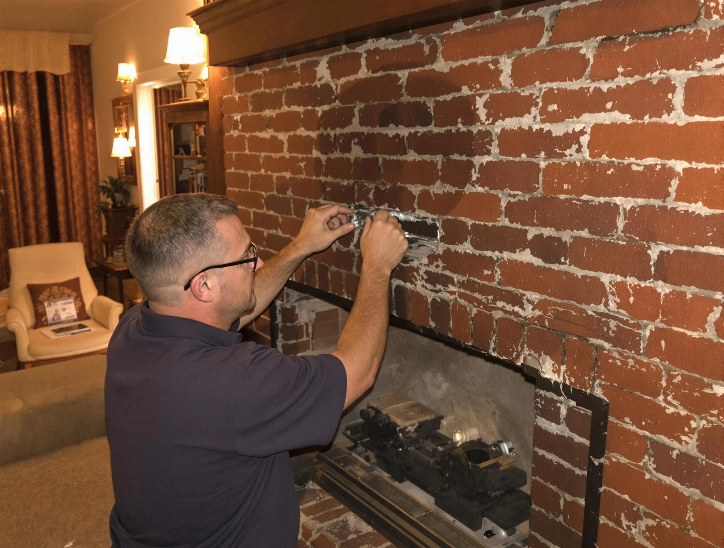 Phoenix Chimney Sweep expert fixing a fireplace in Phoenix, AZ